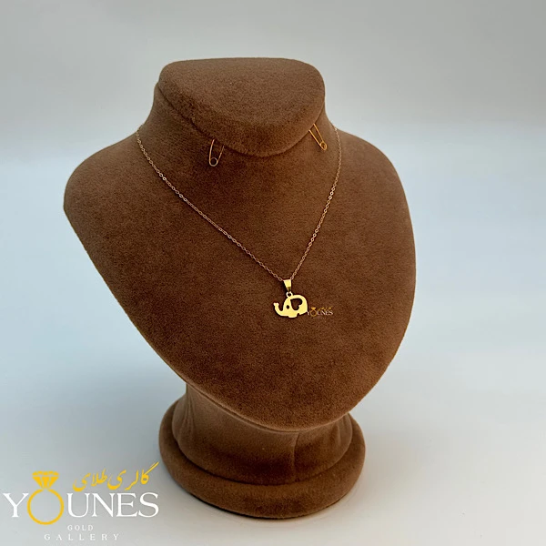 آویز فیل قلبی طلا لیزری